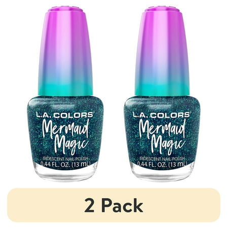 (2 pack) L.A. COLORS Mermaid Magic Nail Polish, Mermaid, 0.44 fl oz