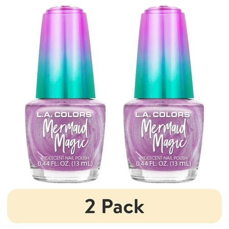 (2 pack) L.A. COLORS Mermaid Magic Nail Polish, Mystical, 0.44 fl oz