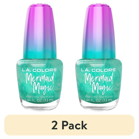 (2 pack) L.A. COLORS Mermaid Magic Nail Polish, Sea Life, 0.44 fl oz