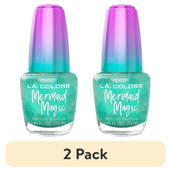 (2 pack) L.A. COLORS Mermaid Magic Nail Polish, Sea Life, 0.44 fl oz
