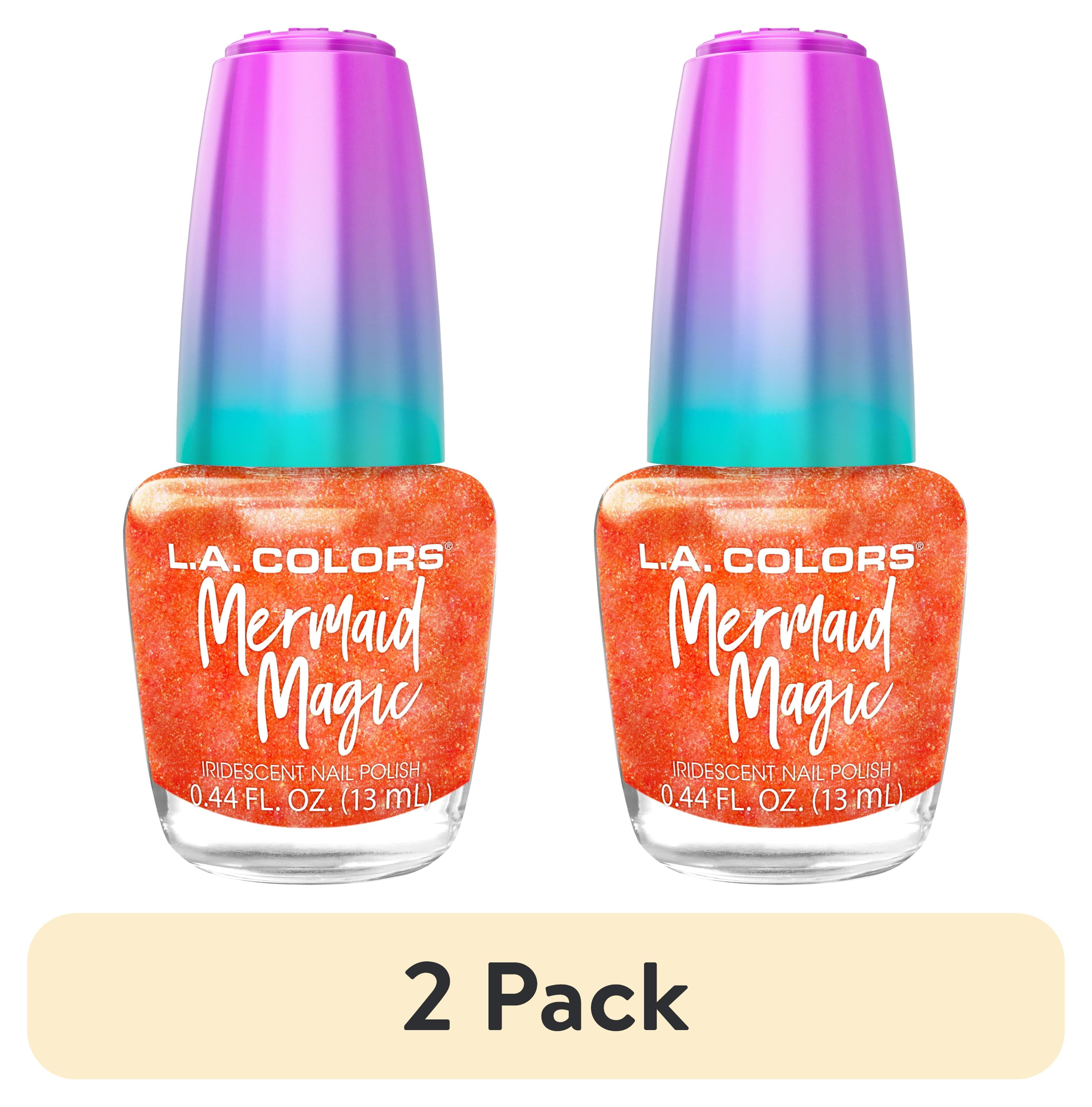 (2 pack) L.A. COLORS Mermaid Magic Nail Polish, Sunset Sparkle, 0.44 fl oz