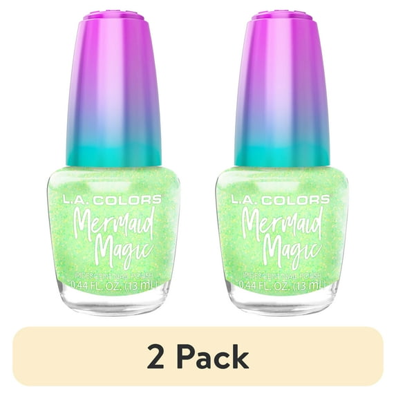 (2 pack) L.A. COLORS Mermaid Magic Nail Polish, Turtley, 0.44 fl oz