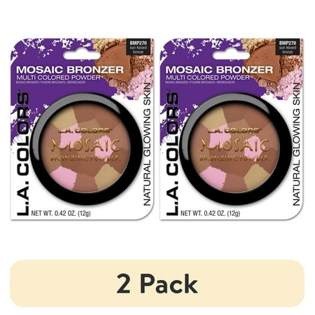 (2 pack) L.A. COLORS Mosaic Silky-Soft Airbrush Powder Bronzer, 0.42 oz