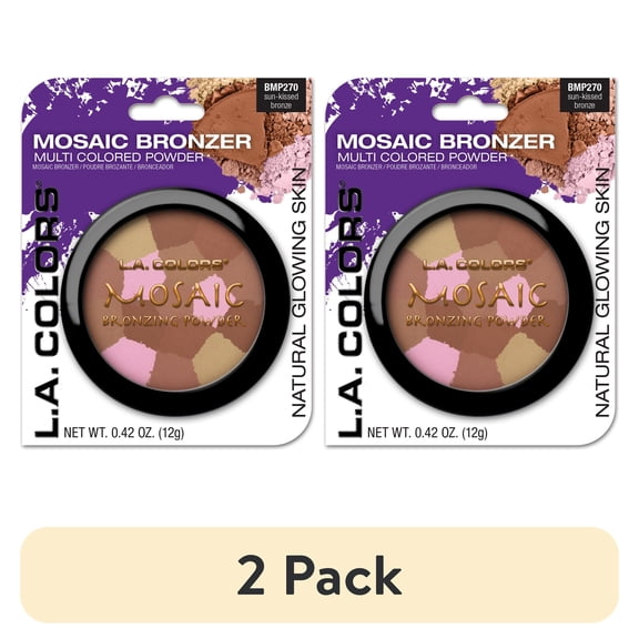 (2 pack) L.A. COLORS Mosaic Silky-Soft Airbrush Powder Bronzer, 0.42 oz