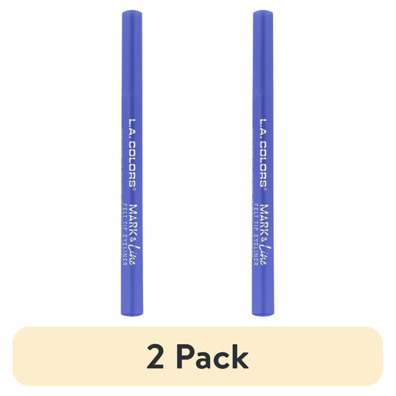 (2 pack) L.A. Colors Ultra-precise Mark & Fine Felt Tip Liquid Eyeliner, Sky Blue