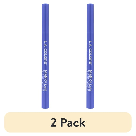 (2 pack) L.A. Colors Ultra-precise Mark & Fine Felt Tip Liquid Eyeliner, Sky Blue