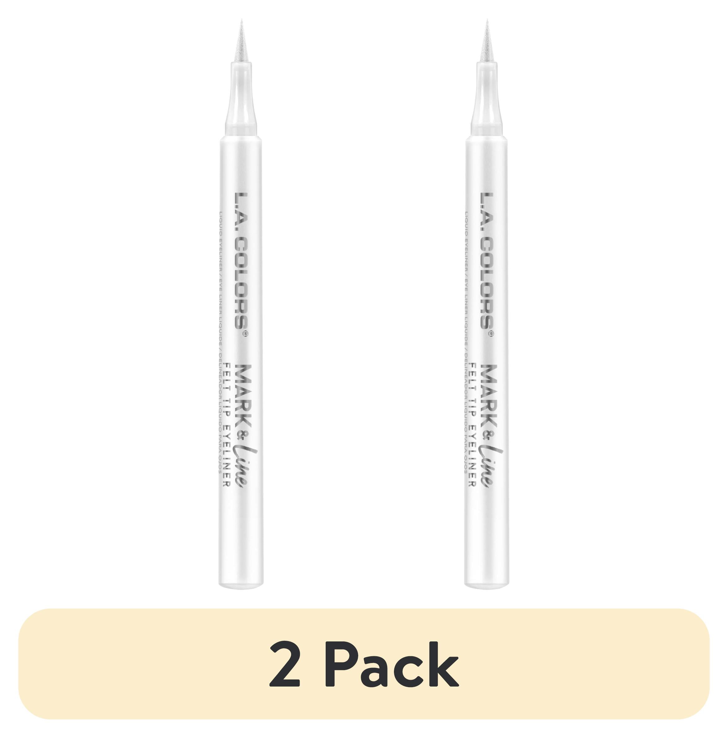 (2 pack) L.A. Colors Ultra-precise Mark & Fine Felt Tip Liquid Eyeliner, Snow White