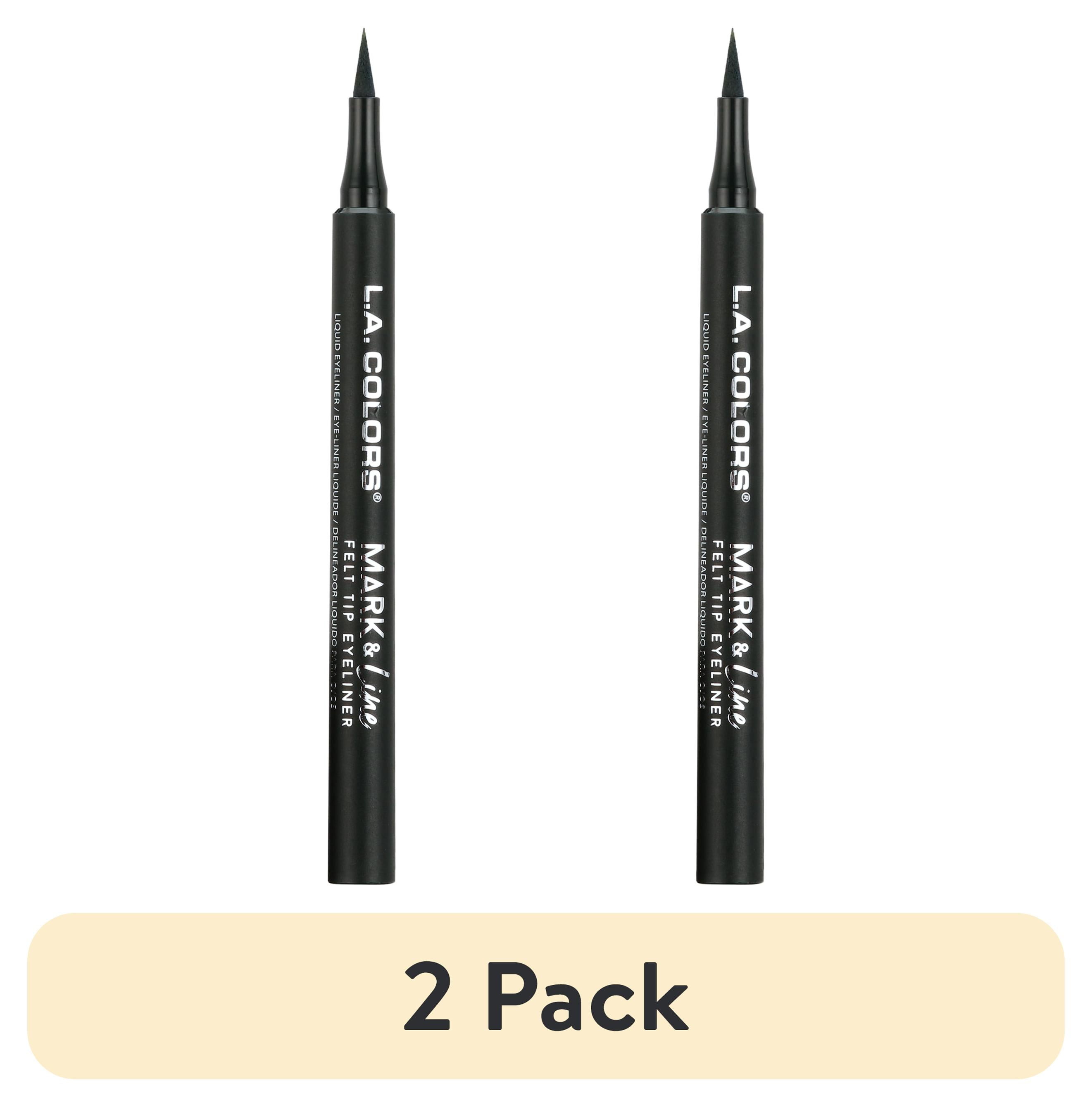 (2 pack) L.A. Colors Ultra-precise Mark & Fine Felt Tip Liquid Eyeliner, Teal-iffic