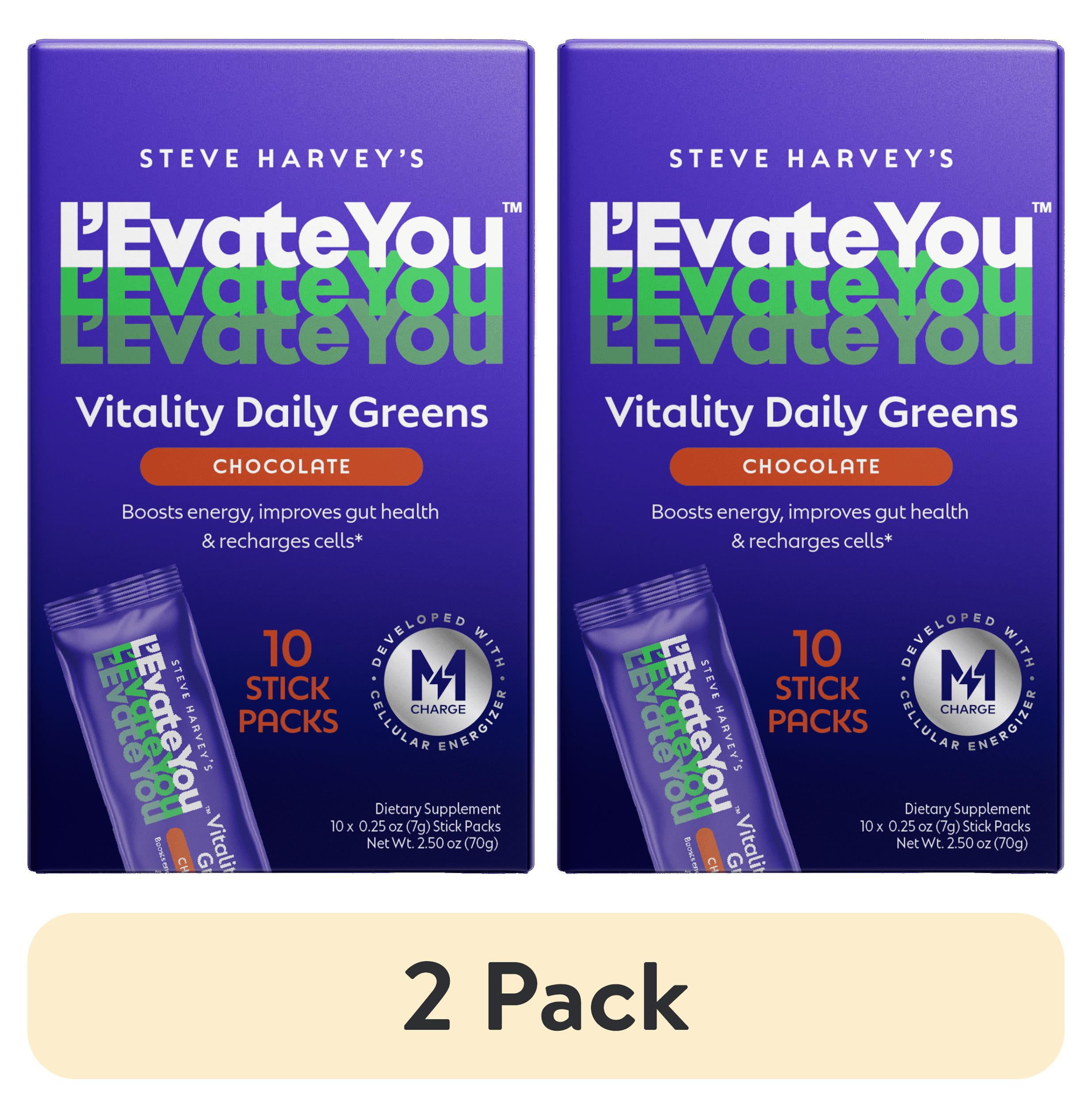 (2 pack) L'Evate You Vitality Daily Greens - Dietary Supplement - Chocolate - 10 Count