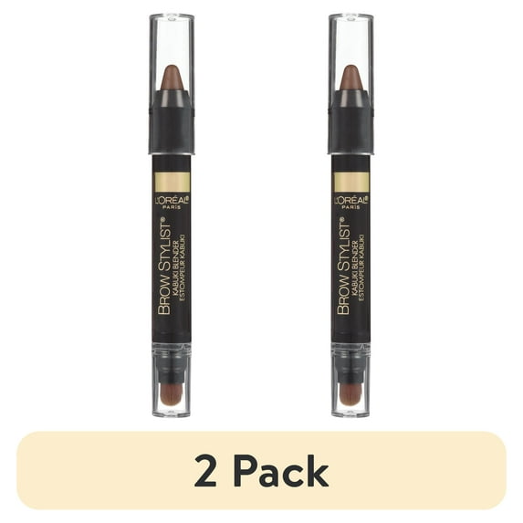 (2 pack) L'Oréal Paris Brow Stylist Kabuki Blender Brow Crayon