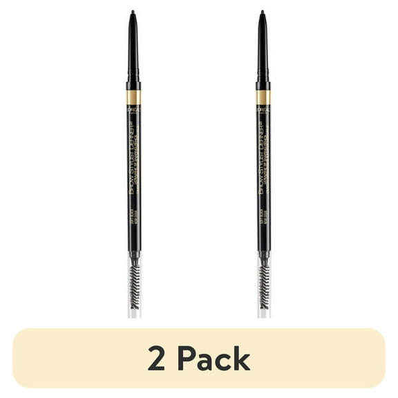 (2 pack) L'Oreal Paris Brow Stylist Definer Waterproof Eyebrow Mechanical Pencil, Soft Black