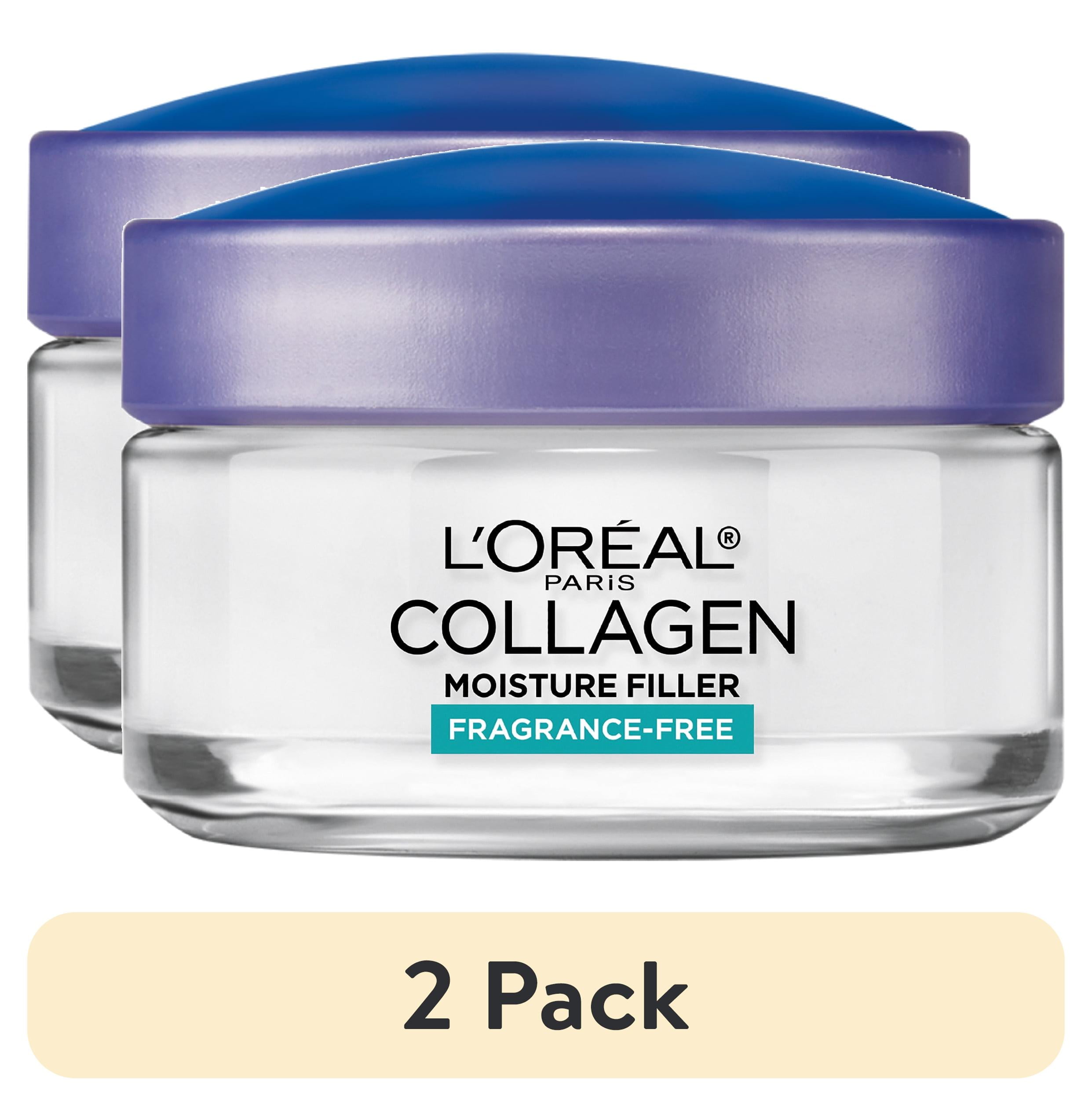 (2 pack) L'Oreal Paris Collagen Moisture Filler Facial Day Cream Fragrance Free, 1.7 oz