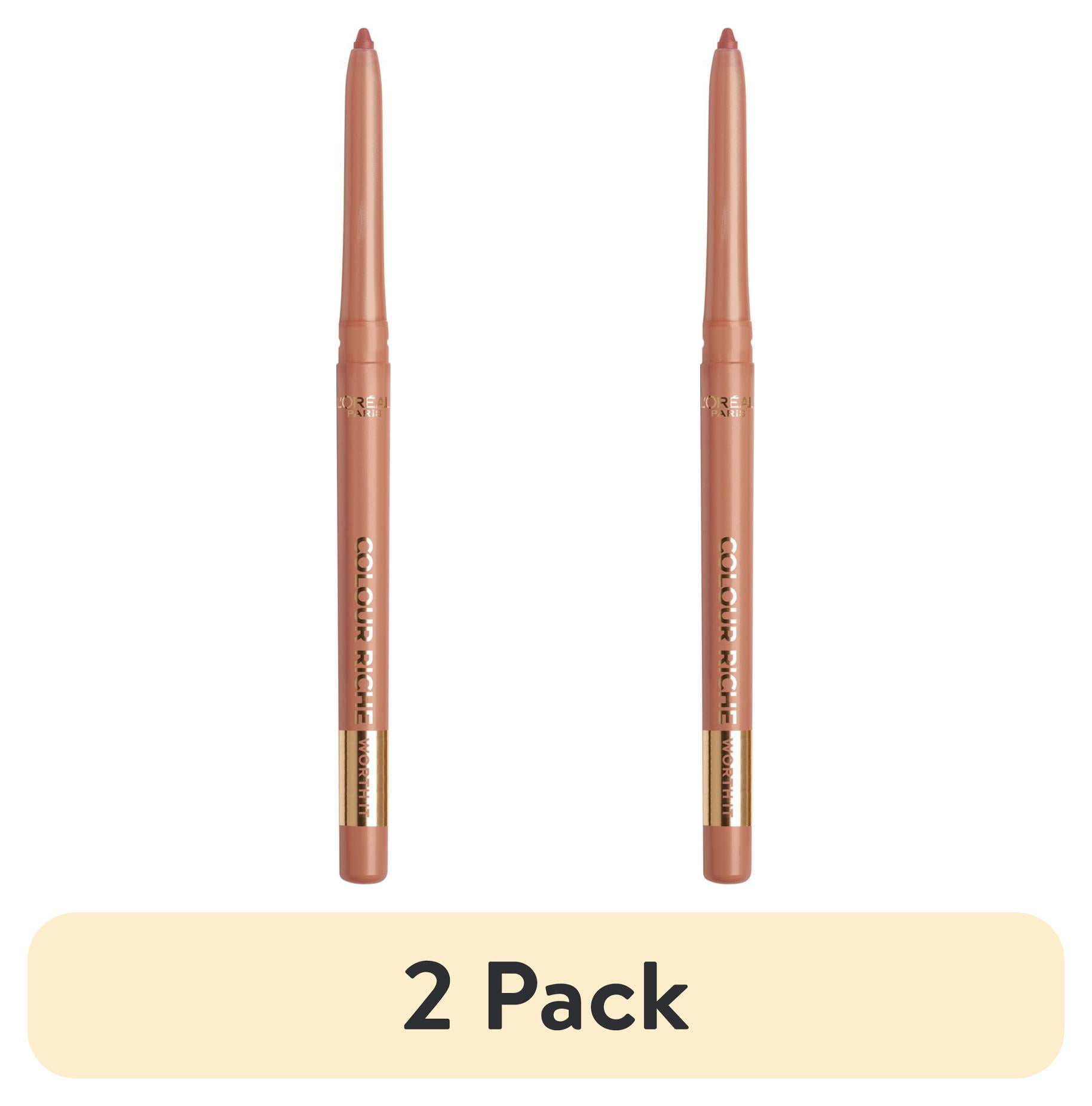(2 pack) L'Oreal Paris Colour Riche Lip Liner Pencil, Creamy Lip Liner, Worth It, 0.01 oz