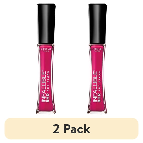 (2 pack) L'Oreal Paris Infallible 8 Hour Lip Gloss, Hydrating, Liquids, 0.21 fl oz