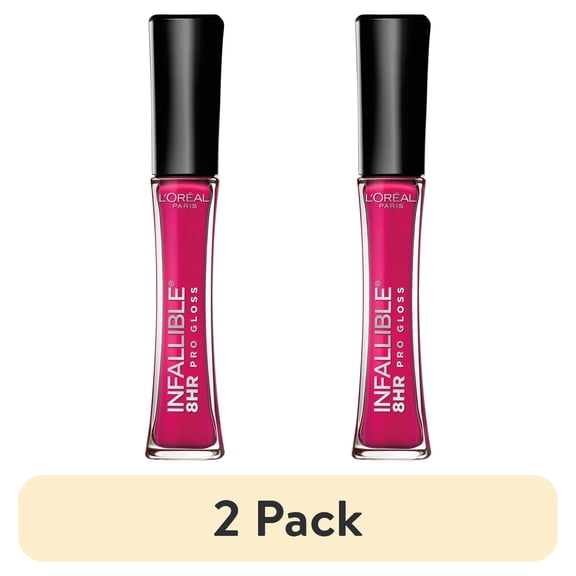 (2 pack) L'Oreal Paris Infallible 8 Hour Lip Gloss, Hydrating, Liquids, 0.21 fl oz