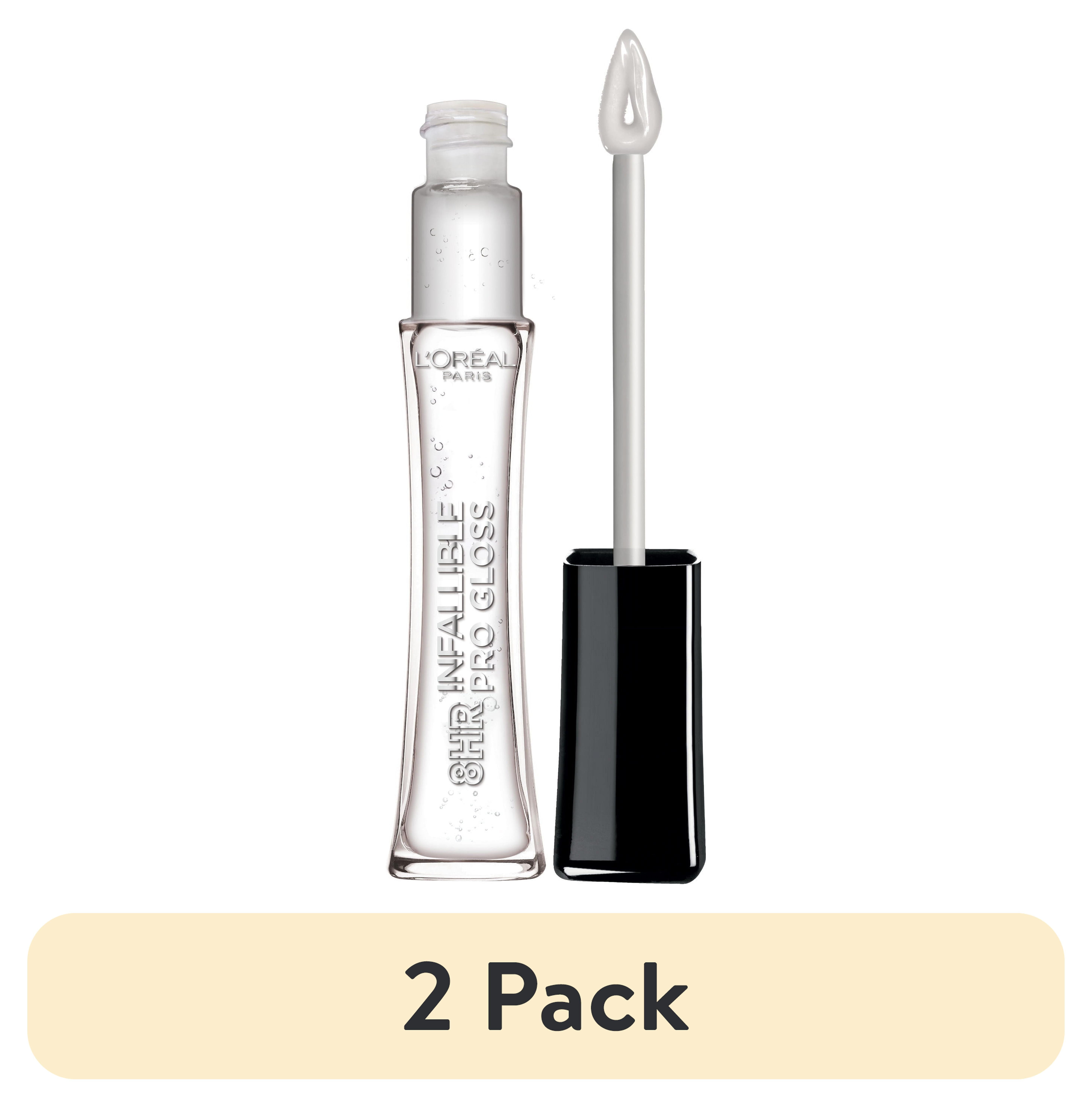 (2 pack) L'Oreal Paris Infallible 8 Hour Lip Gloss, Hydrating Shine Liquids, 0.21 fl oz
