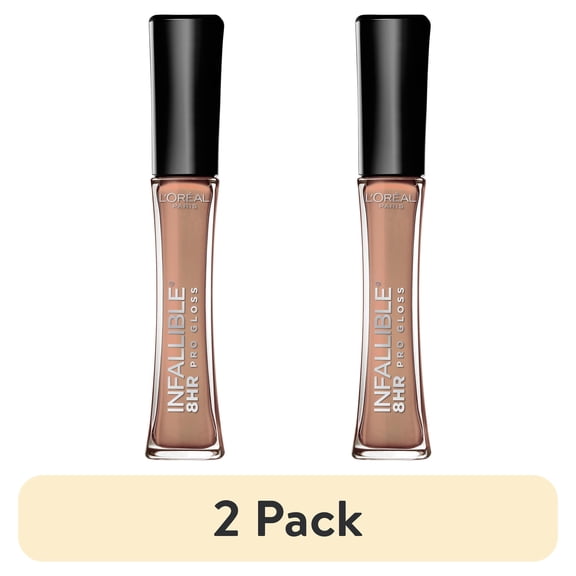 (2 pack) L'Oreal Paris Infallible 8 Hour Liquid Pro Lip Gloss, Coral Sands, 0.21 fl oz