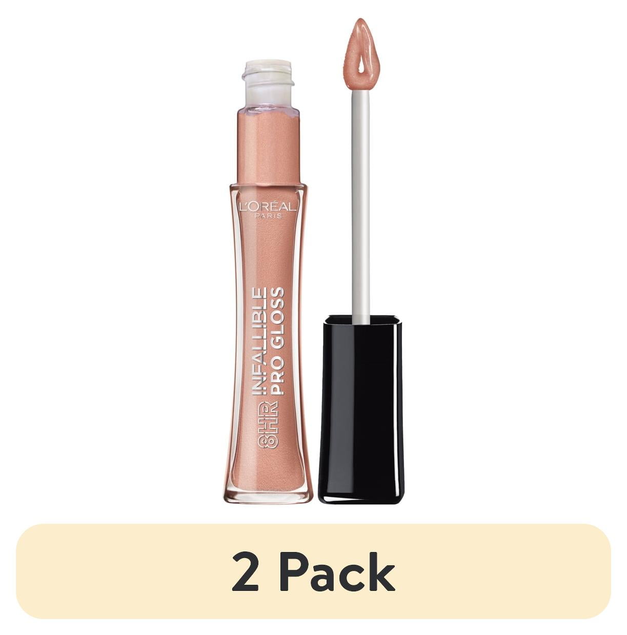 (2 pack) L'Oreal Paris Infallible 8 Hour Liquid Pro Lip Gloss, Nude Petal, 0.21 fl oz