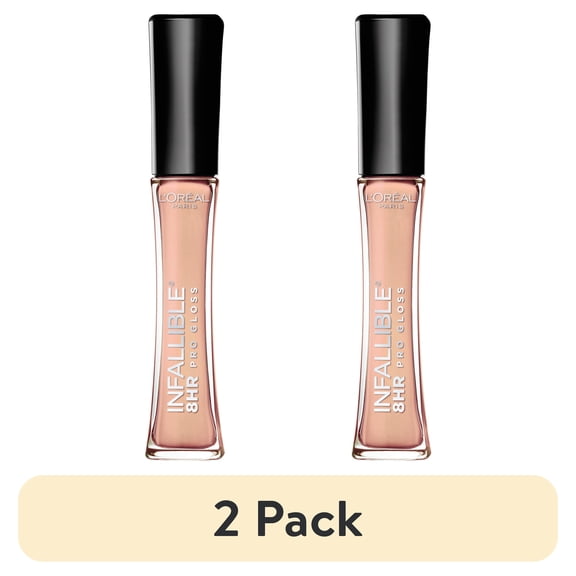 (2 pack) L'Oreal Paris Infallible 8 Hour Pro Hydrating Lip Gloss, 105 Petal