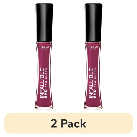 (2 pack) L'Oreal Paris Infallible 8 Hour Pro Hydrating Lip Gloss, Undeniable Mauve
