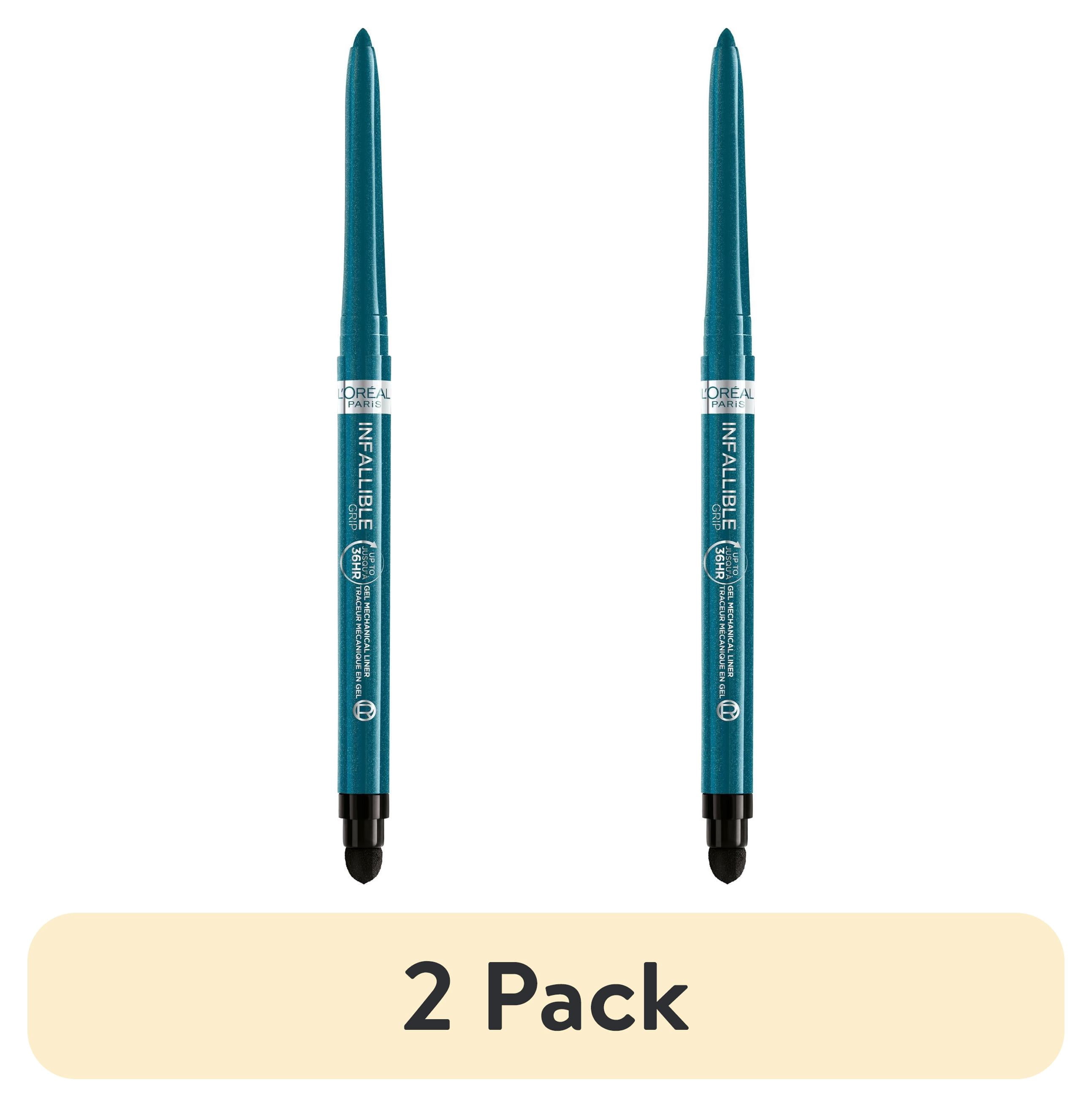 (2 pack) L'Oreal Paris Infallible Grip Gel Eyeliner Pencil, Turquoise, Long Wearing, 0.01 oz