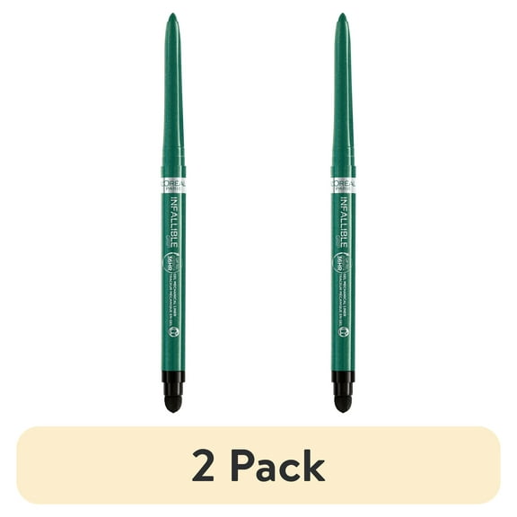 (2 pack) L'Oreal Paris Infallible Grip Mechanical Gel Makeup Eyeliner, Emerald Green