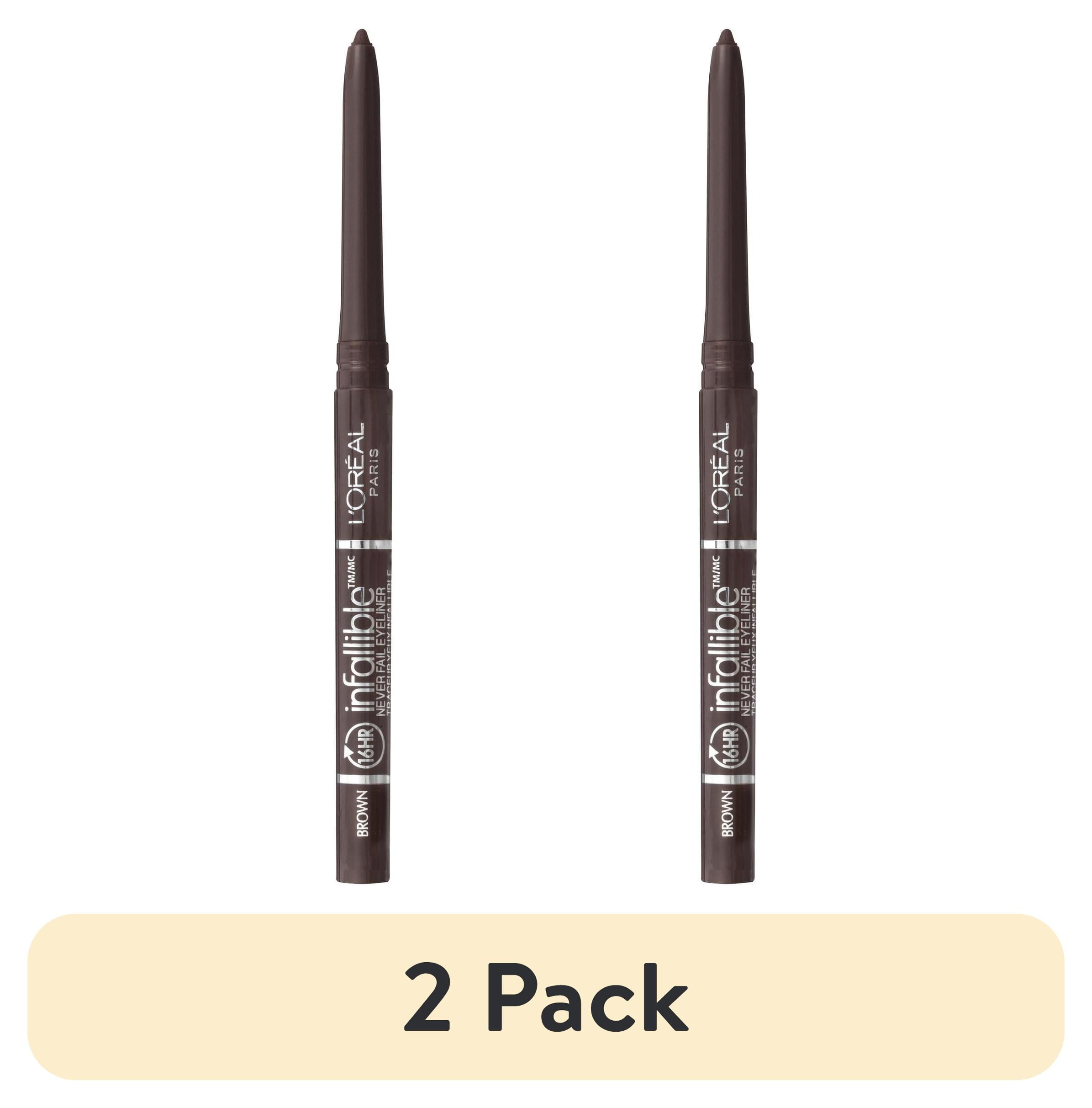 (2 pack) L'Oreal Paris Infallible Never Fail Pencil Eyeliner with Built in Sharpener, Navy