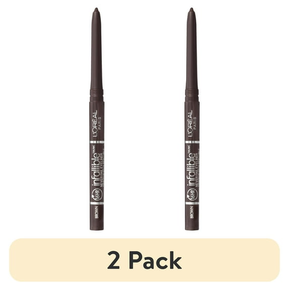 (2 pack) L'Oreal Paris Infallible Never Fail Pencil Eyeliner with Built in Sharpener, Navy