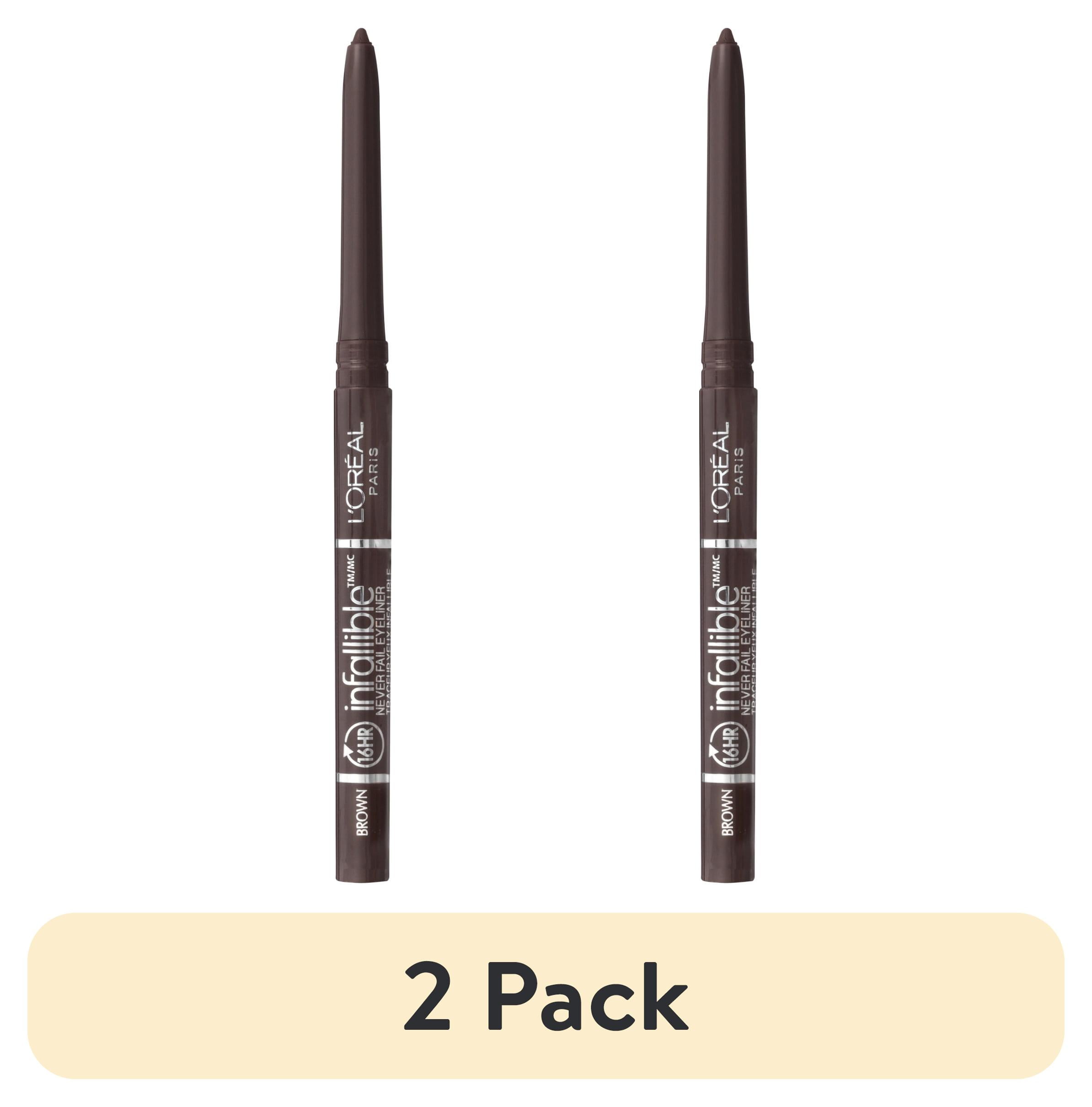 (2 pack) L'Oreal Paris Infallible Never Fail Pencil Eyeliner with Built in Sharpener, Slate, 0.008 oz.