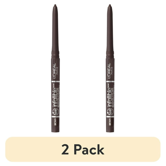 (2 pack) L'Oreal Paris Infallible Never Fail Pencil Eyeliner with Built in Sharpener, Slate