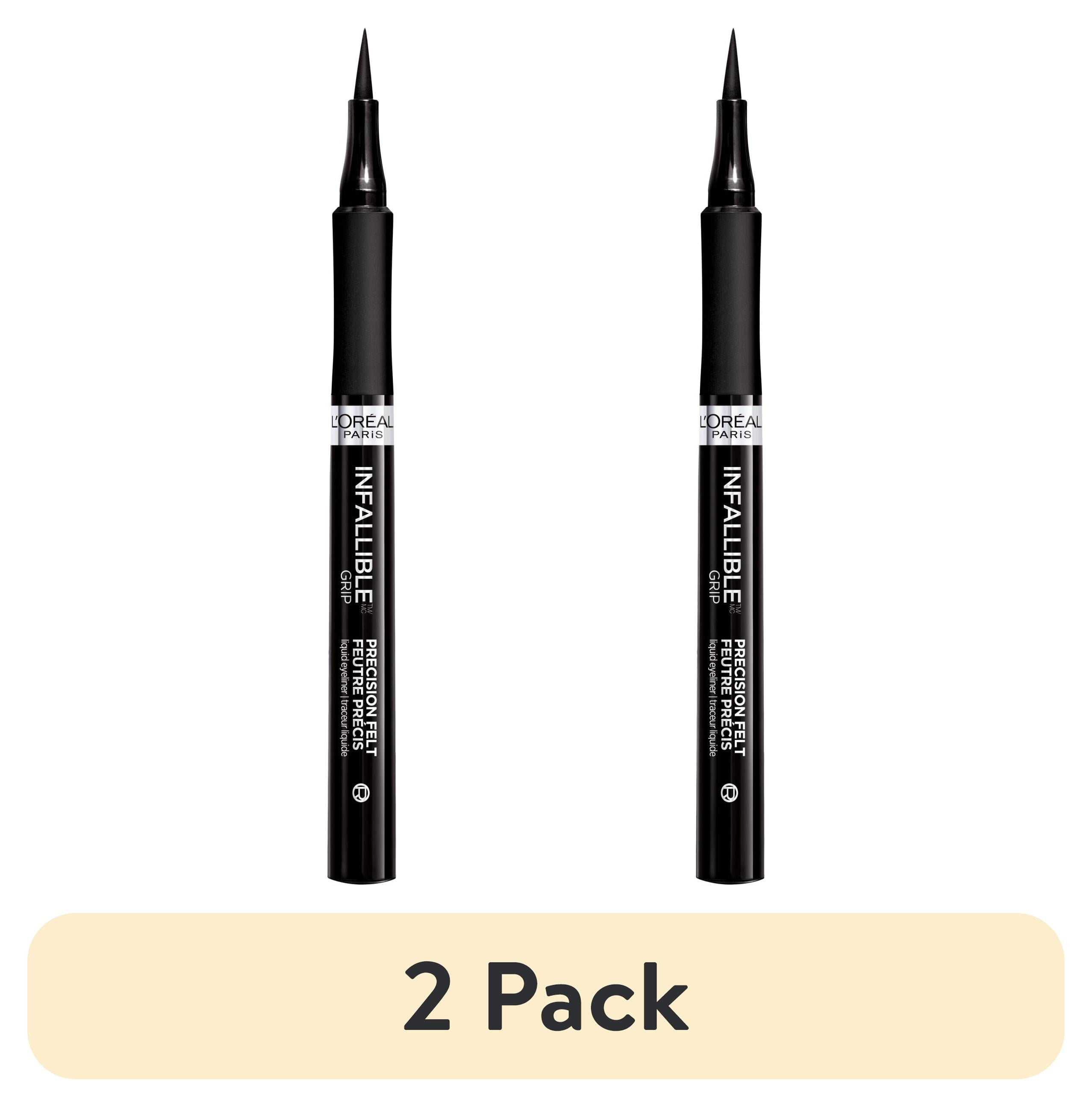 (2 pack) L'Oreal Paris Infallible Precision Felt Waterproof Liquid Eyeliner, Black, 0.034 fl oz