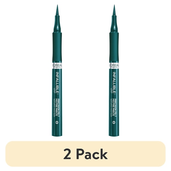 (2 pack) L'Oreal Paris Infallible Precision Felt Waterproof Liquid Eyeliner, 0.03 fl oz
