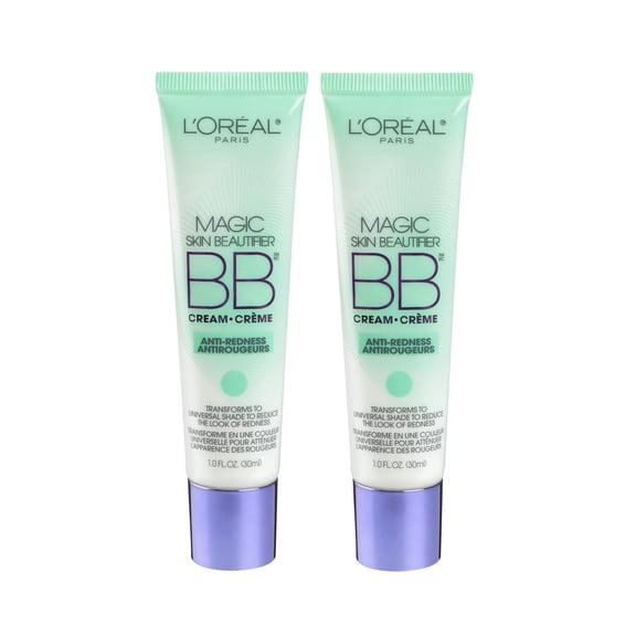 (2 pack) L'Oreal Paris Magic Face Makeup Anti Redness BB Cream, 1 fl oz