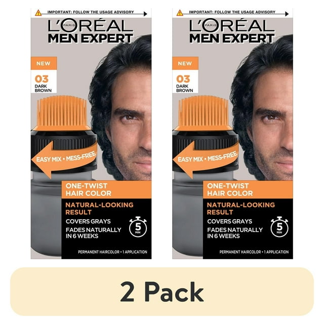 (2 pack) L'Oreal Paris Men Expert Permanent Hair Color, Dark Brown 03