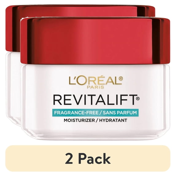 (2 pack) L'Oreal Paris Revitalift Anti-Aging Face and Neck Cream, Fragrance Free, 1.7 oz