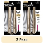 (2 pack) L'Oreal Paris Telescopic Original Washable Mascara, Blackest Black, 2 Pack