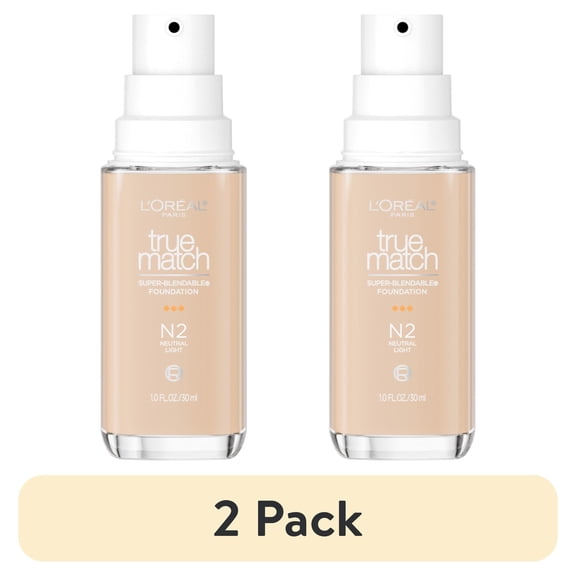 (2 pack) L'Oreal Paris True Match Cream Foundation Makeup, N2 Neutral Light, 1 fl oz