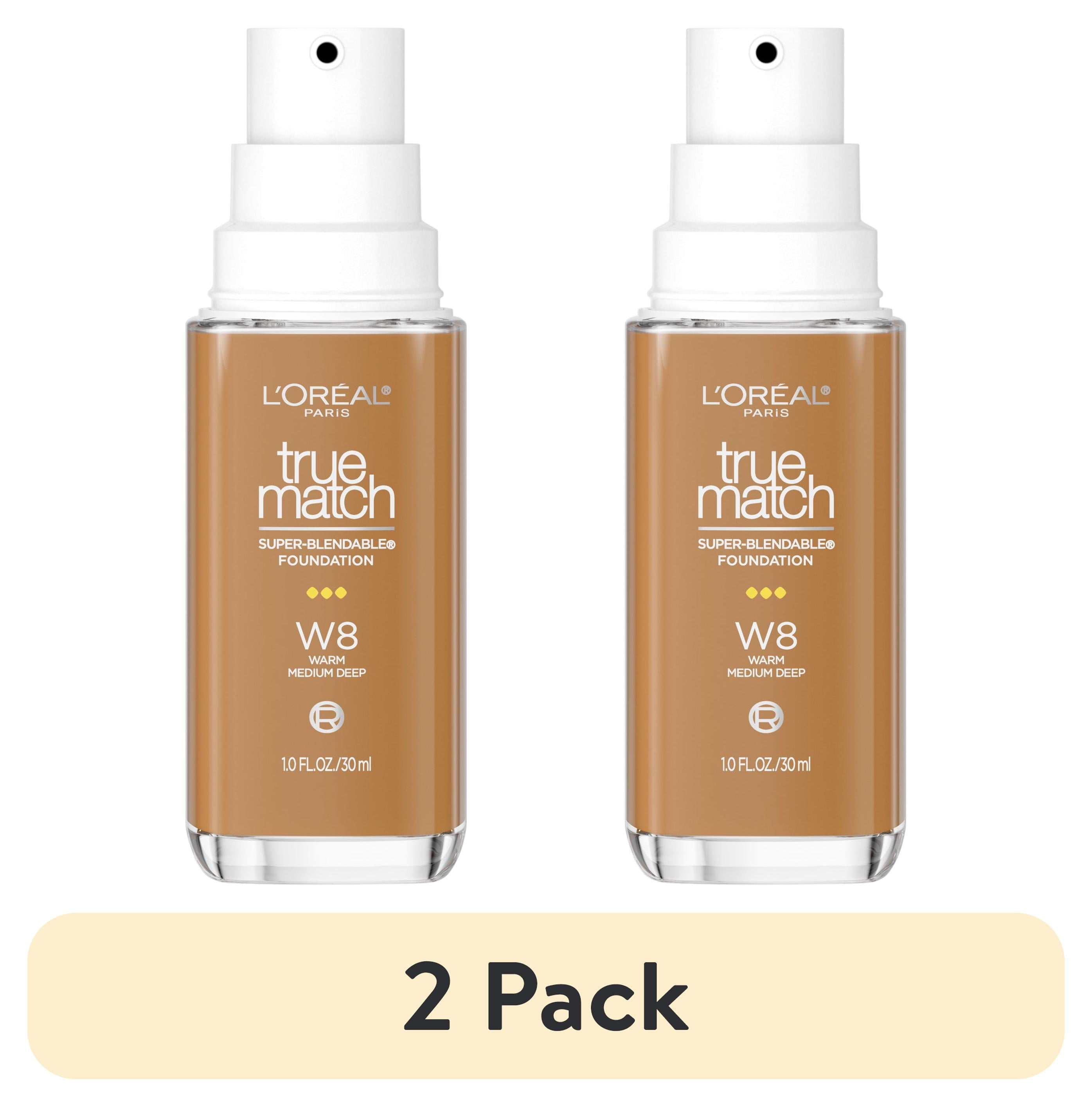 (2 pack) L'Oreal Paris True Match Cream Foundation Makeup, W8 Warm Medium Deep, 1 fl oz