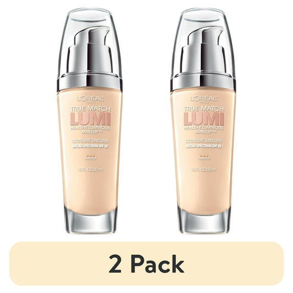 (2 pack) L'Oreal Paris True Match Lumi Healthy Luminous Liquid Foundation, spf 19, 1 fl oz