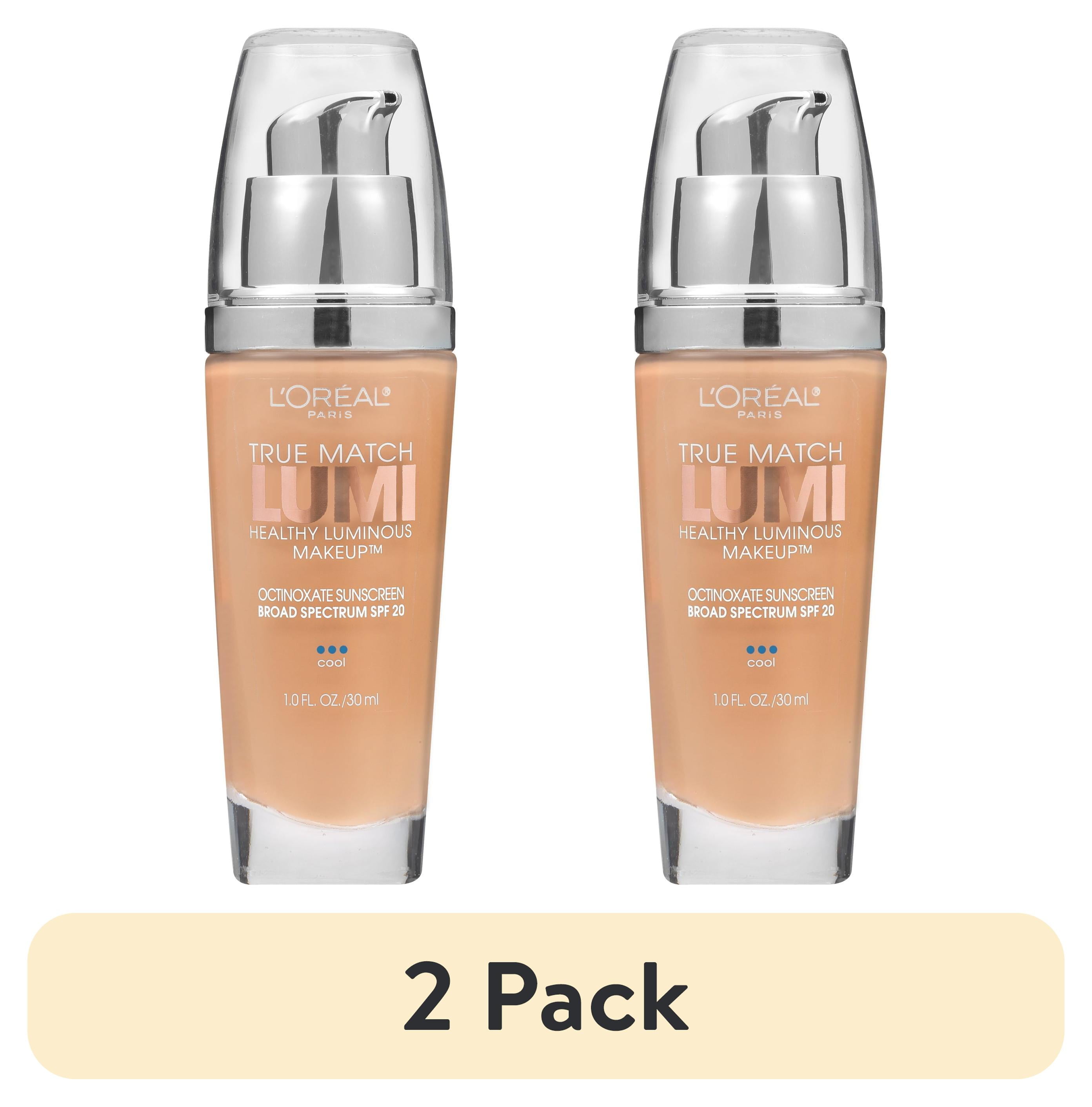 (2 pack) L'Oreal Paris True Match Lumi SPF 20 Liquid Foundation Makeup, C4 Shell Beige, 1 fl oz