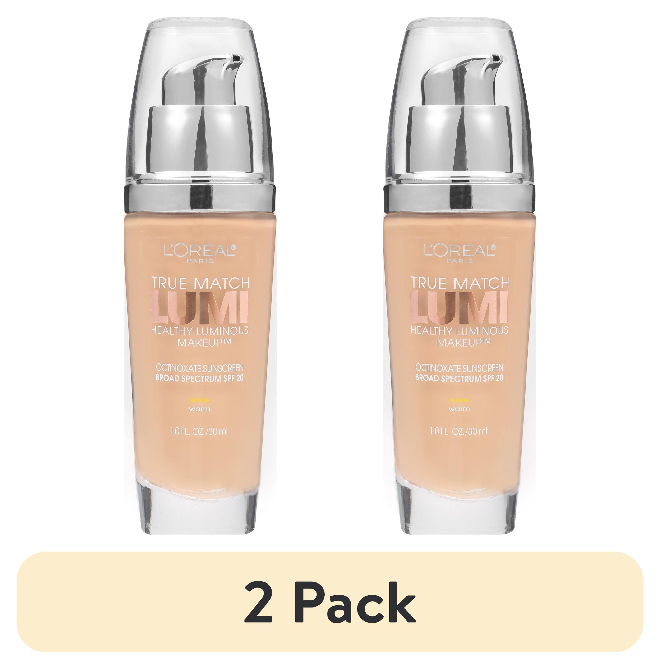 (2 pack) L'Oreal Paris True Match Lumi SPF 20 Liquid Foundation Makeup, W5 Sand Beige, 1 fl oz