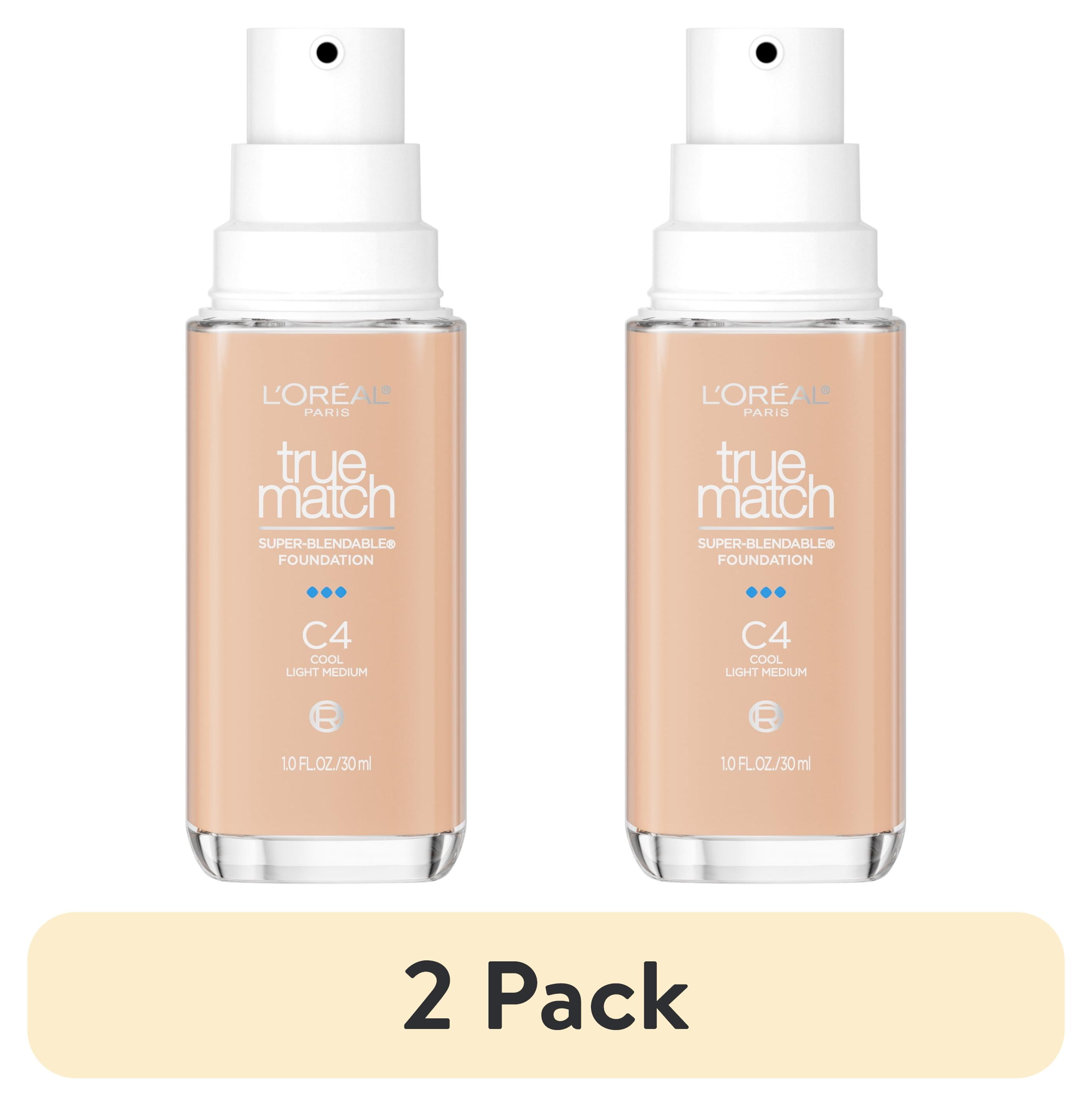 (2 pack) L'Oreal Paris True Match Cream Foundation Makeup, C4 Cool Light Medium, 1 fl oz