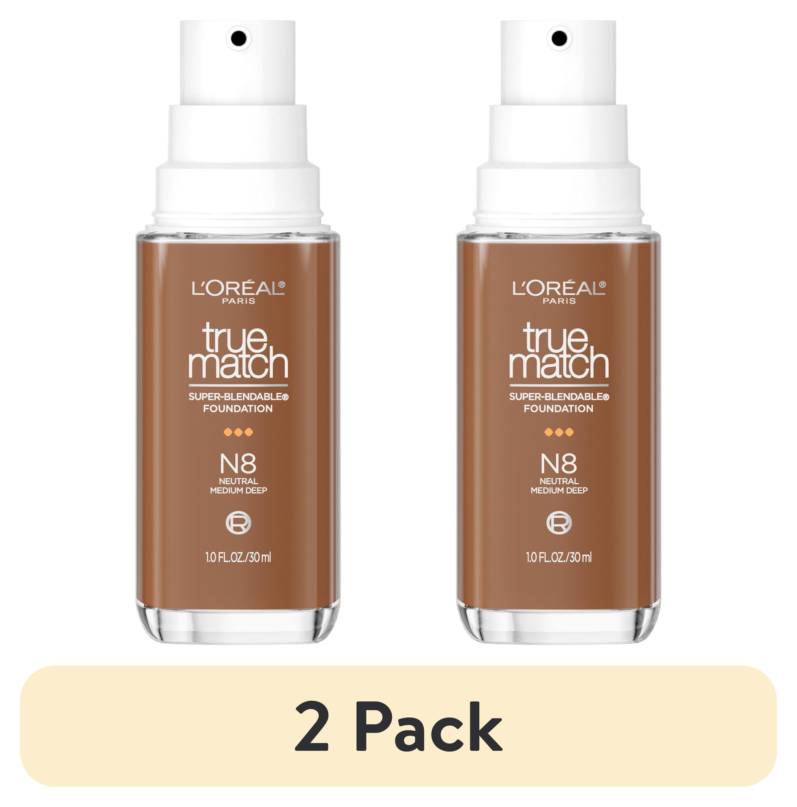 (2 pack) L'Oreal Paris True Match Cream Foundation Makeup, N8 Neutral Medium Deep, 1 fl oz