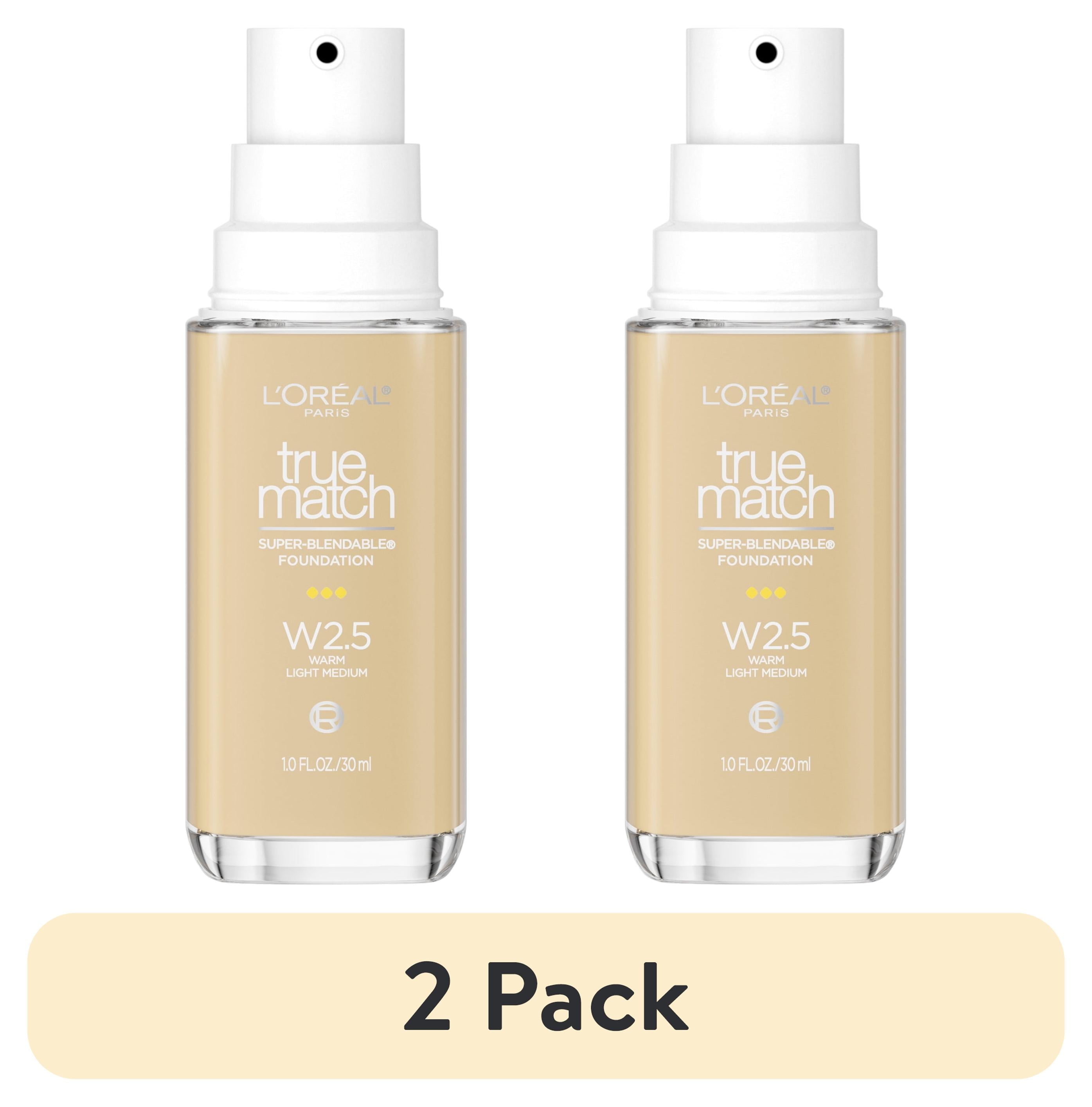 (2 pack) L'Oreal Paris True Match Cream Foundation Makeup, W2.5 Warm Light Medium, 1 fl oz