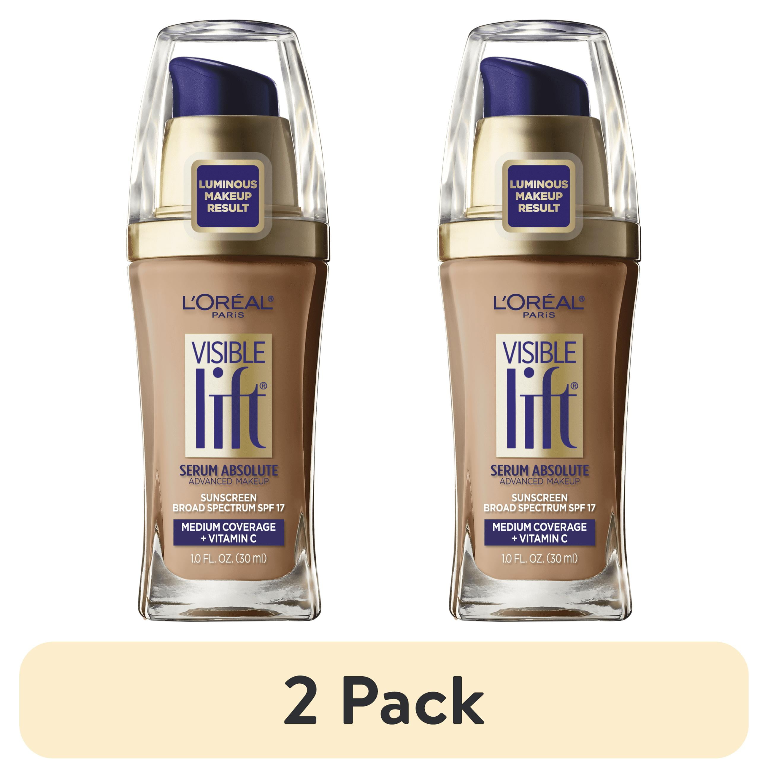 (2 pack) L'Oreal Paris Visible Lift Serum Foundation Makeup, 157 Classic Tan, 1 fl oz