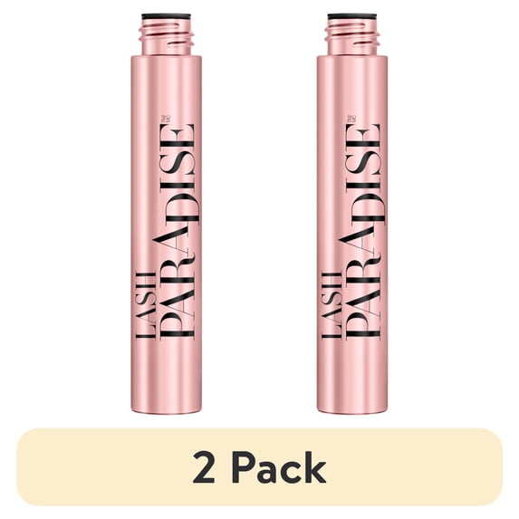 (2 pack) L'Oreal Paris Voluminous Makeup Lash Paradise Volume Washable Mascara, Blackest Black