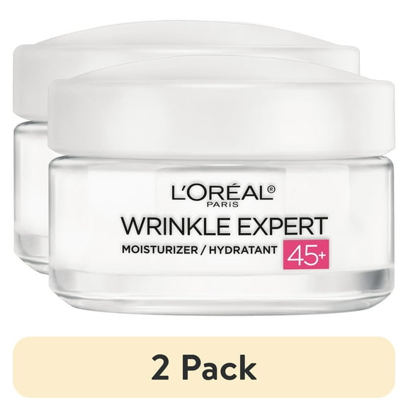 (2 pack) L'Oreal Paris Wrinkle Expert 45+ Day and Night Moisturizer, 1.7 oz