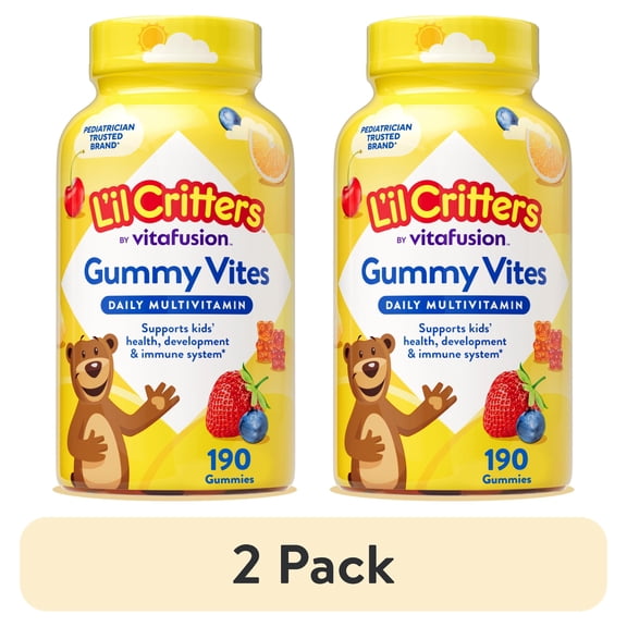 (2 pack) L’il Critters Gummy Vites Kids Multivitamin Gummies, Mixed Fruit, 190 Count