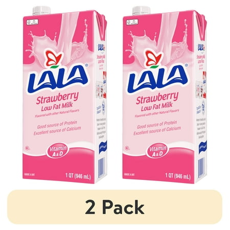 (2 pack) LALA Strawberry 1% Milk UHT 32oz