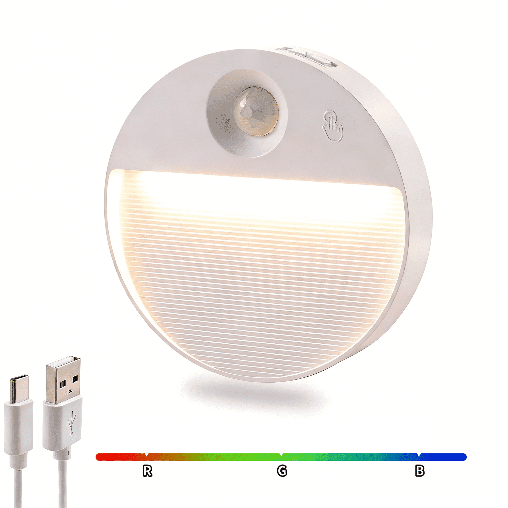 (2 pack) LED Night Light, 16 Color Rechargeable Motion Sensor Night Light for Bedroom Hallway Stairs
